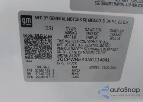 2022 Chevrolet Silverado 1500 Ltd 2Wd Short Bed Custom from USA, damaged, VIN 3GCPWBEK3NG114841